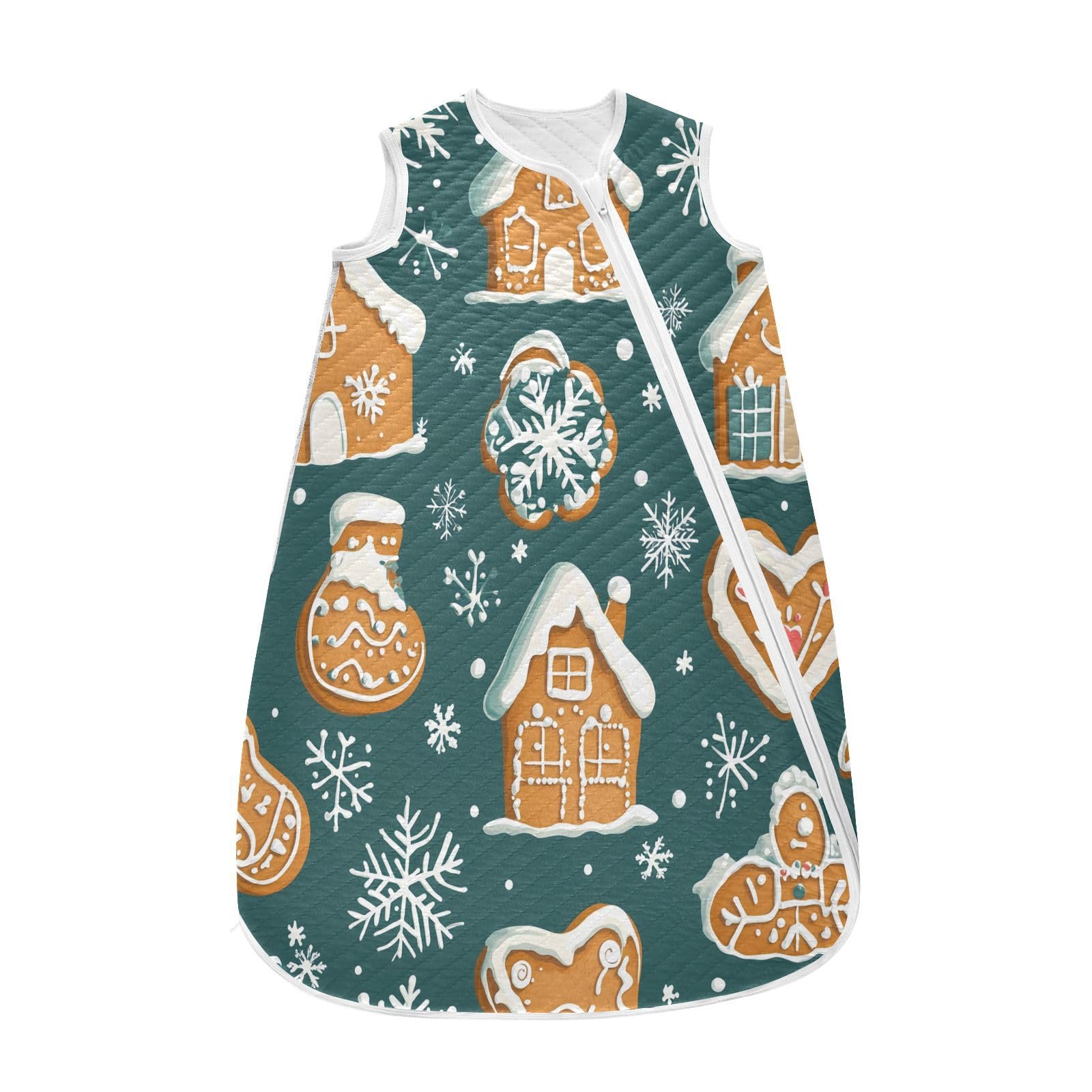 Kigai Christmas Cookies Baby Sleep Sack Wearable Blanket Sleeping Bag 2-Way Zipper Soft Swaddle Transition Sack