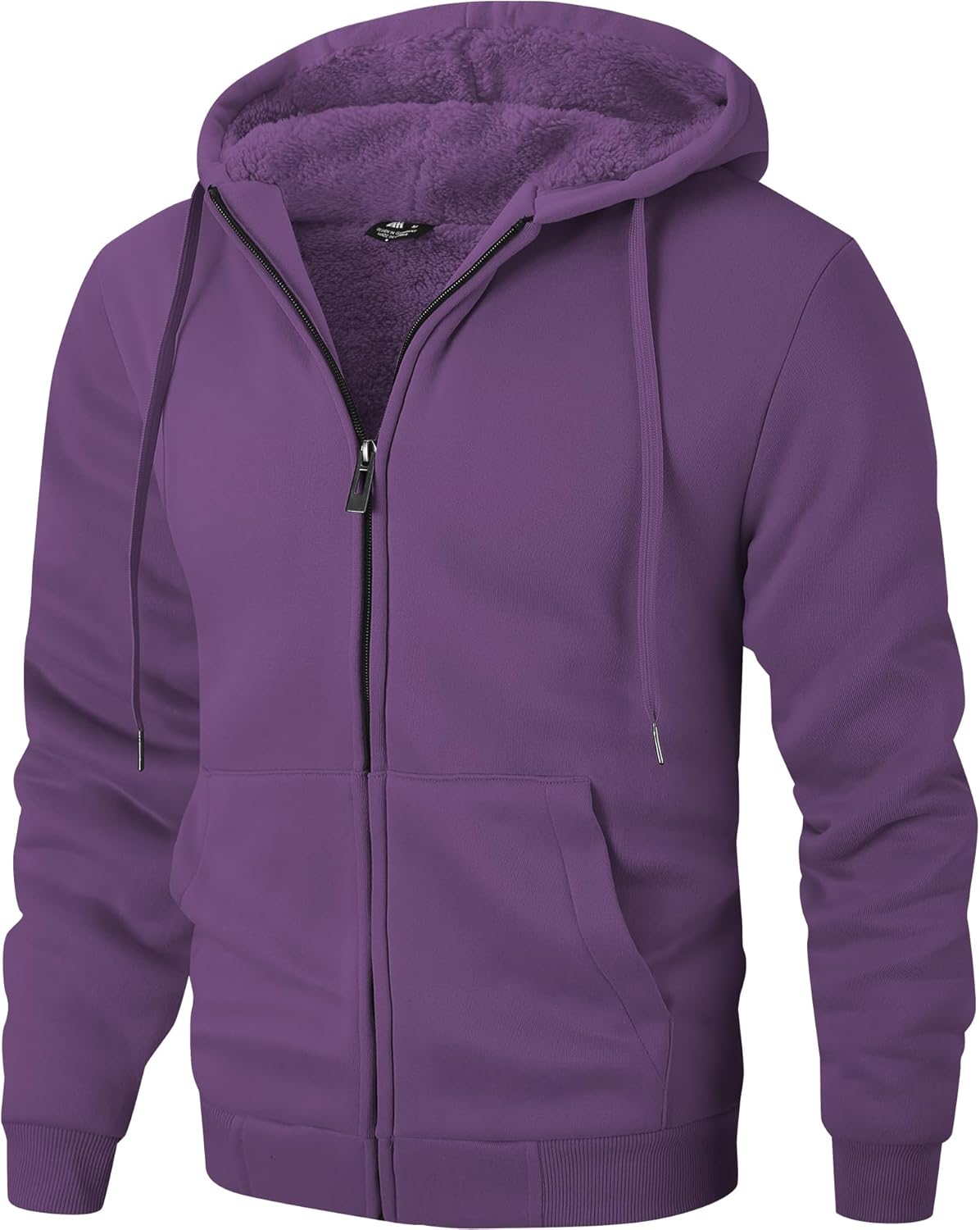 ZITY Men's Zip Up Hoodie Heavyweight Winter Sweatshirt Fleece Sherpa Lined Warm Jacket