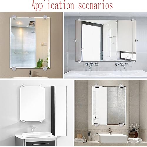 Miniatura 6 de Clips de espejo, espejo de aleación de zinc, clip de vidrio flotante, en forma de h, soporte para espejos de pared, clip, espejos de baño, espejo de