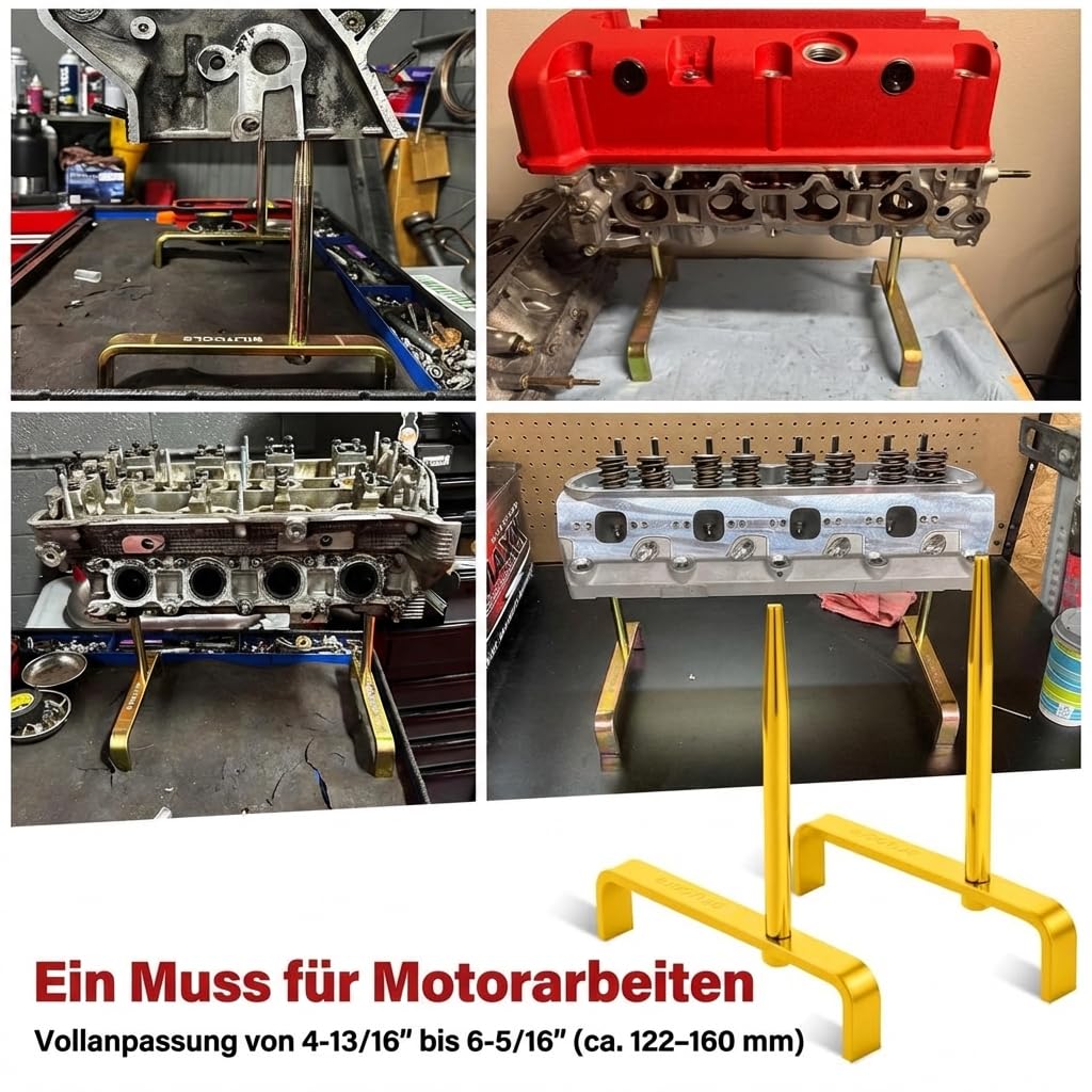 BILITOOLS Universeller Zylinderkopfständer Serviceständer zum Beschädigungsfreien Arbeiten an Zylinderköpfen | besonders für Motoren mit oben liegender Nockenwelle