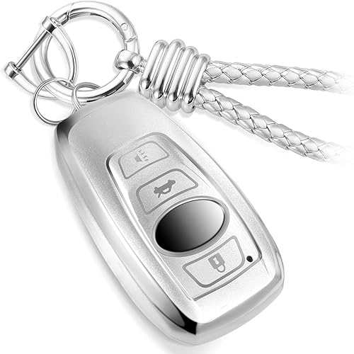 Miniatura 12 de Funda para Llavero de Audi con Accesorios de Llavero de Cuerda Trenzada de Metal, Estuche Suave Mejorado para Llave A3 A6-A8 E-Tron S3 RS6-7 SQ7-8