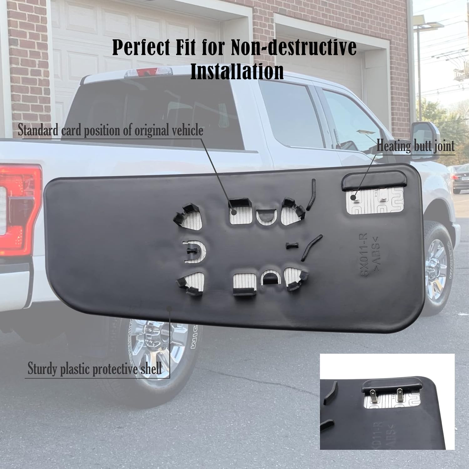 Right Passenger Side Towing Heated Mirror Glass Lower for Ford 2015-2020 F150 Truck 2017-2019 F250 F350 F450 F550 Super Duty with Rear Holder Replace FL3Z17K707J