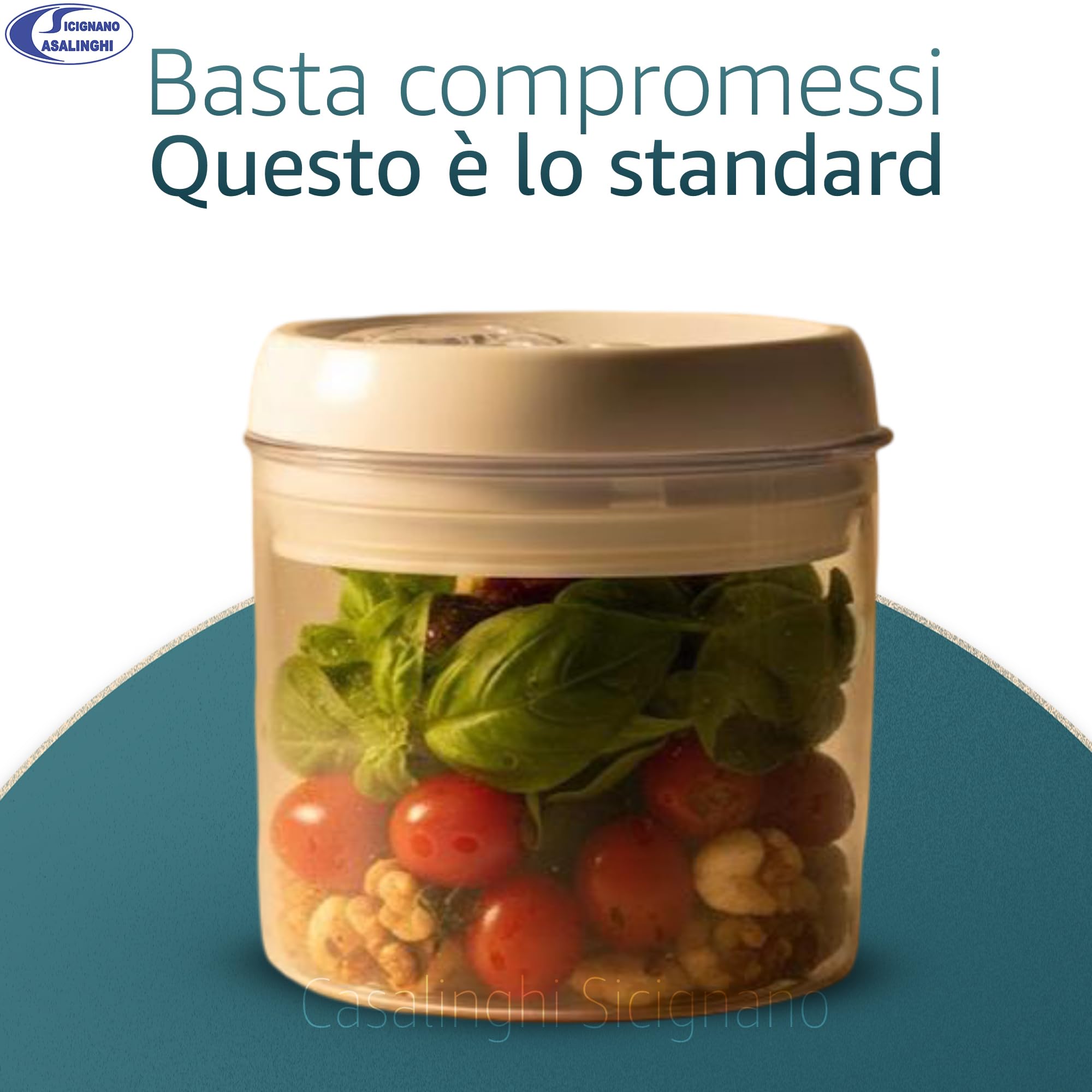 Sicignano Contenitore Ermetico Cucina SalvaGusto, Plastica Trasparente, Sovrapponibile, Varie Misure (900 ml, 6 pezzi)