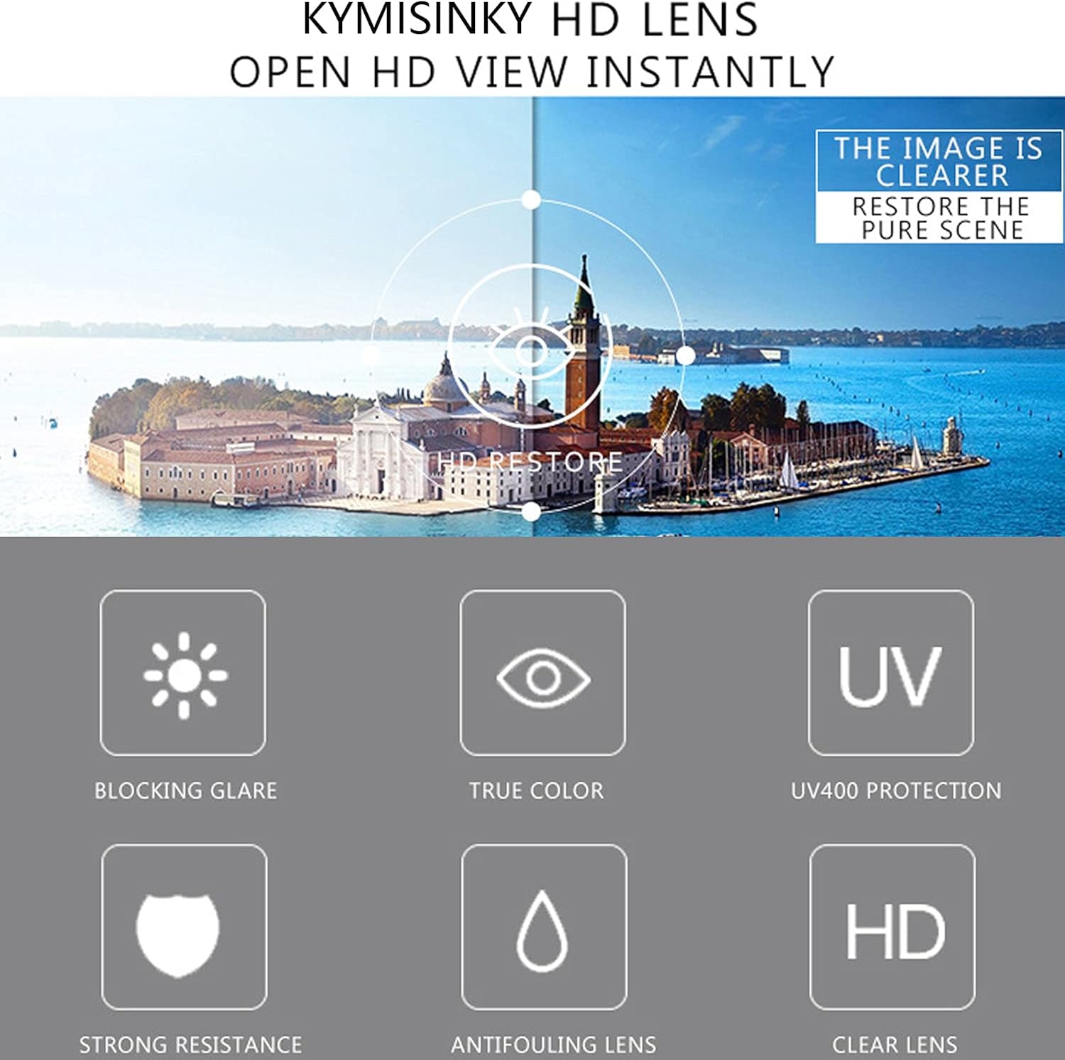 Miniatura 4 de KYMISINKY Gafas de sol de aviador sin montura de gran tamaño para mujeres hombres medio gafas marco UV400 protección parasol sombra KY7000S