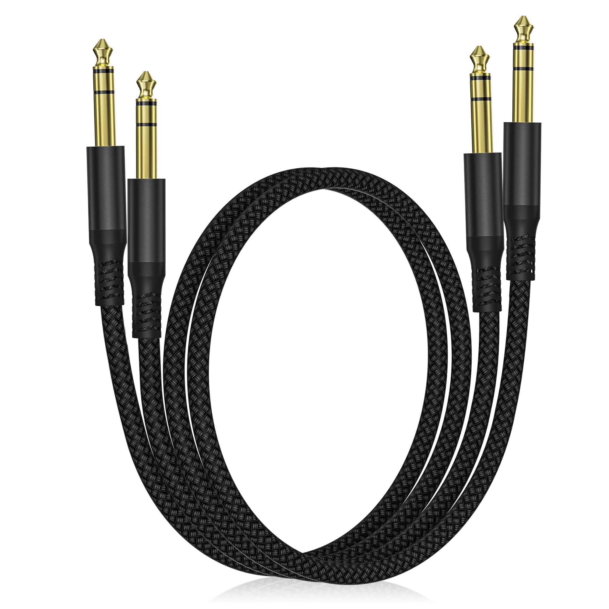 Elebase 1/4 Inch TRS Instrument Cable 3FT 2Pack,6.35mm Male Guitar Cord 1M