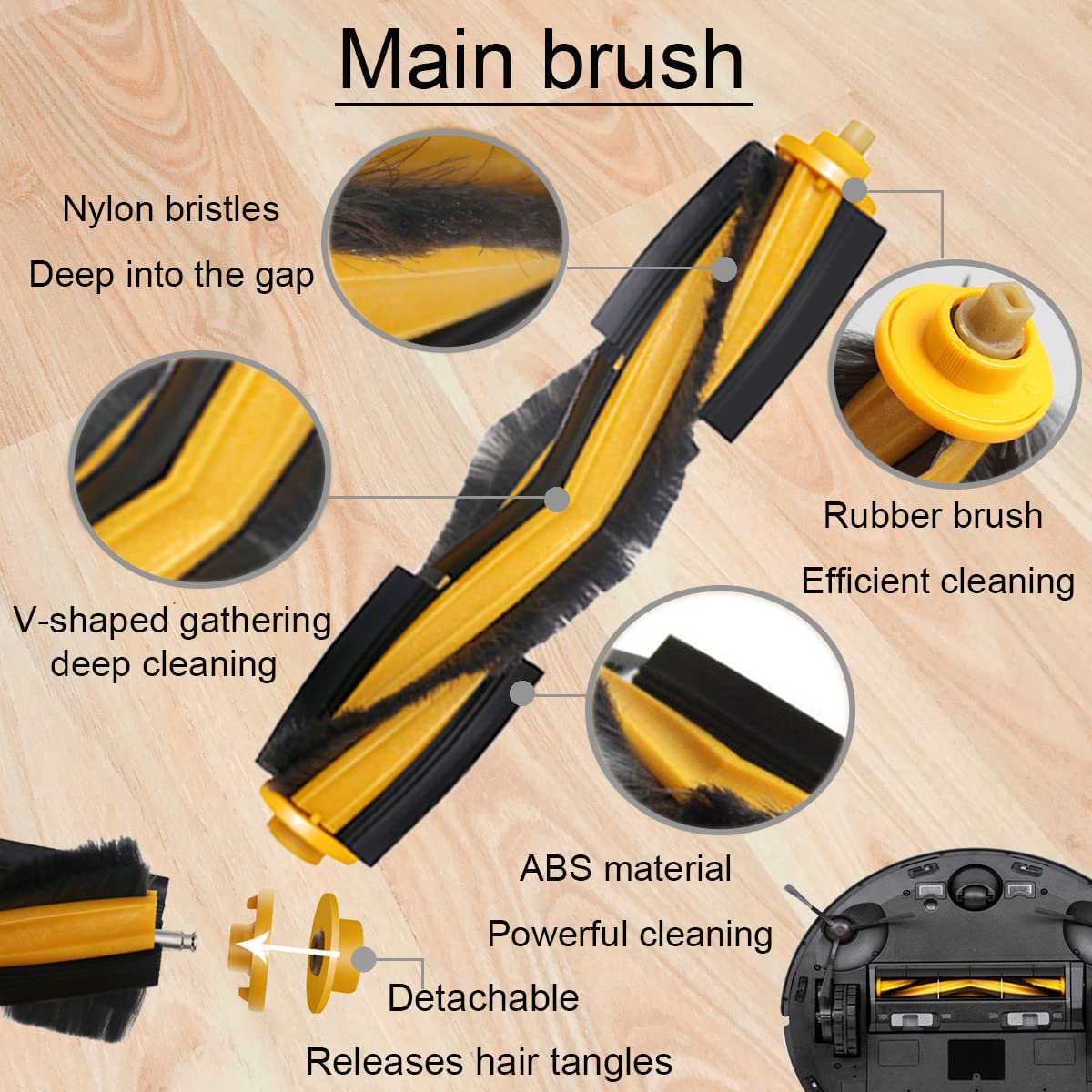 Accessoires Pour Ecovacs Deebot Ozmo 950 920 T8,T8+,T8 Aivi,T9,T9+ Und N8 ,N8+,N8 Pro,N8 Pro+ Serie,1 Brosse Principale,4 Filtre,8 Br - Electroménager