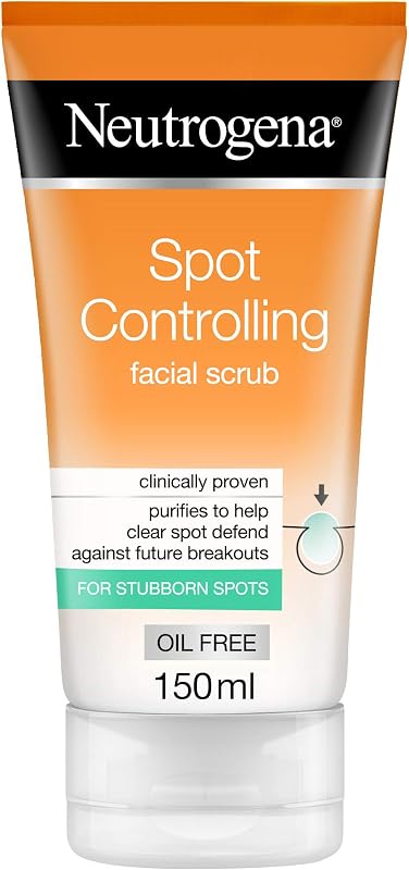 Neutrogena Spot Controlling Face Scrub, Purifies to Help Clear Spots, Fights Future Breakouts, for a Refined Complexion, Oil Free, 150ml