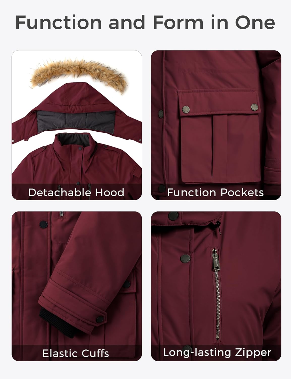 wantdo Plus Size Winter Coats for Women Parka Overcoat Warm Winter Jacket with Hood - Image 6