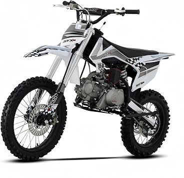 SYX MOTO 125cc Dirt Bike Teens، 12+ Yrs 4 أشواط تعمل بالغاز دراجة نارية للطرق الوعرة، ناقل حركة يدوي رباعي السرعات، Whip PAD125-K1، حتى 50 ميلاً في الساعة رمادي