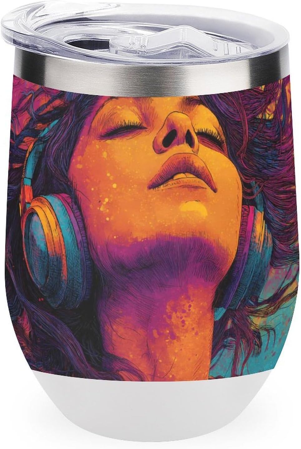Music Lover Art Insulated Drinking Cup Stainless Steel Coffee Mug Wine Tumbler with Lid 12OZ