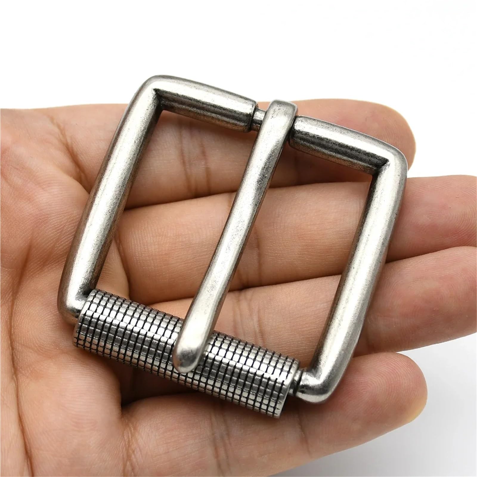 Cinturón de metal, 4 hebillas de cinturón con rodillo de aleación de zinc, plata antigua, bronce antiguo, 40 mm