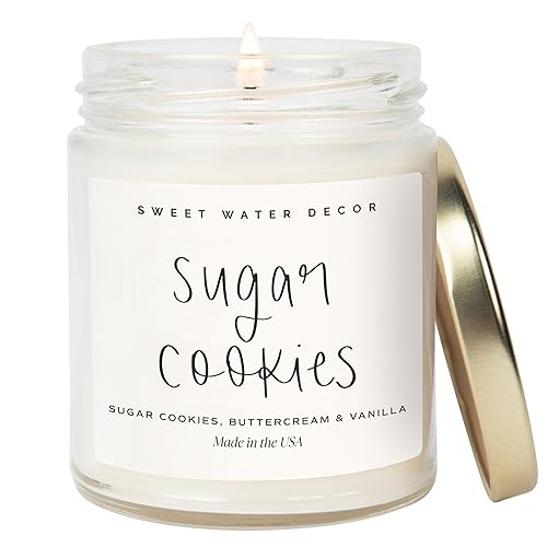 Miniatura 73 de Sweet Water Decor Sugar Cookies Candle - Sugar Cookies, Vanilla, and Buttercream Scented Soy Christmas Candles and Decor for Home - 9oz. Clear Jar