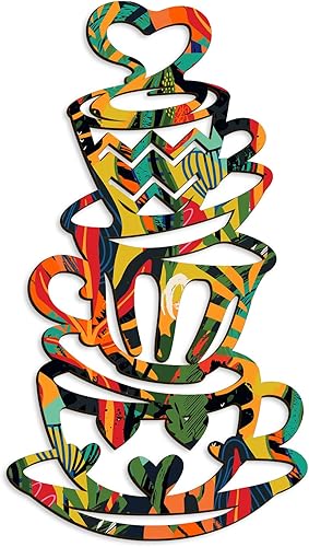 VGICH Arte de pared de taza de café de 13.7 x 7.6 pulgadas, decoración de granja, accesorios de madera, cocina, arte, restaurante, bar, letrero