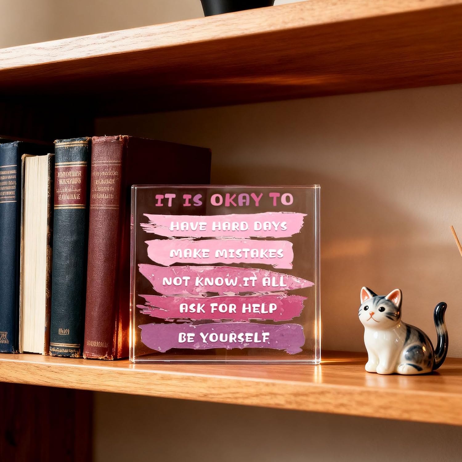 Mental Health Desk Office Decor Pink Desk Accessories for Women Acrylic image 4