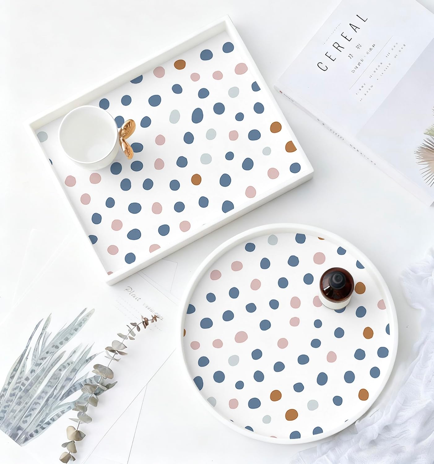 HAOKHOME Peel and Stick Contact Paper Boho Polka Dots Kitchen Cabinet Liner