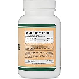 Creatine Monohydrate Capsules - 1g per Serving, 120 Count - No Fillers, Vegan Safe, Non-GMO, Gluten Free by Double Wood