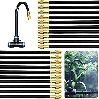 Boquilla de Nebulización, Dujelixa Boquilla de Nebulización de latón de 40 cm, ajustable, para jardín de terraza con césped, para riego con manguera de agua de 8 mm de diámetro exterior (20PCS)