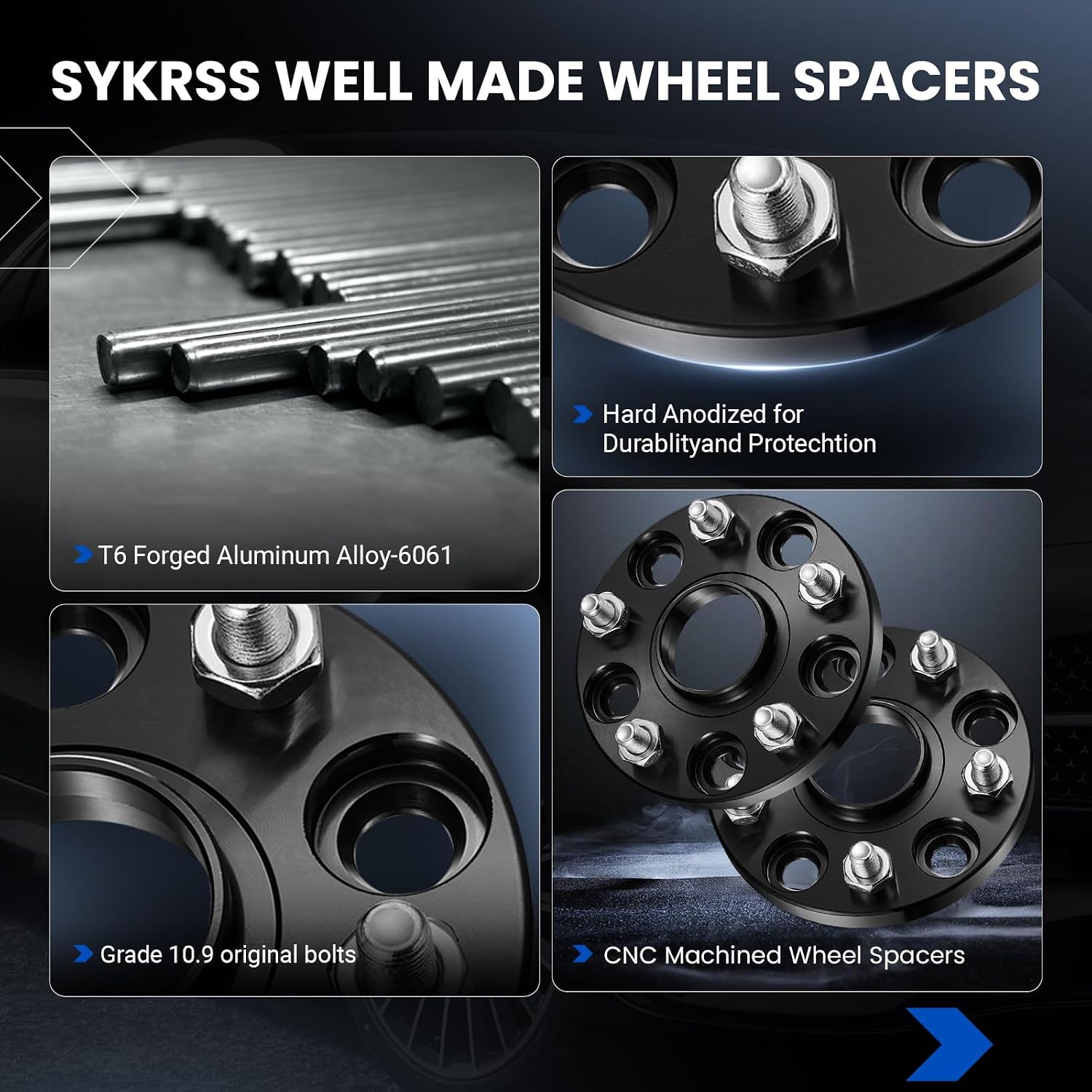 5x114.3mm Wheel Spacers 15mm Compatible with Subaru Ascent Forester Impreza Legacy, 56.1 mm Center Bore & 5 Lug Forged M12x1.25 Wheel Adapters Compatible with Subaru Outback WRX STI, 4PCS