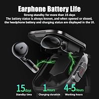 Ceas inteligent 2 în 1 Flylin cu căști wireless, ecran tactil HD de 2,01 inchi, monitorizare ritm cardiac, somn, pedometru, funcție telefonică, SpO2 6