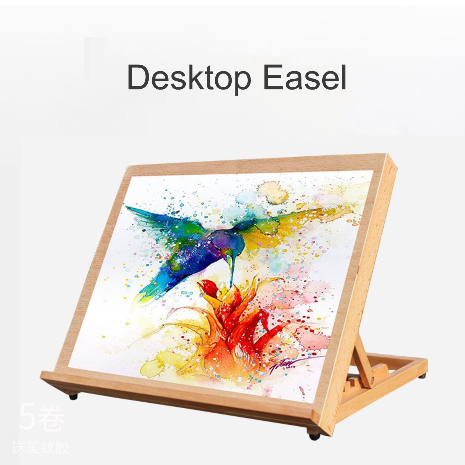 Holz Zeichenplatte A3/A2, Verstellbarer Tragbarer Drawing Board, Zeichenbrett zum Malen und Skizzieren, Staffelei Klein Faltbare Aufbewahrung (Size : 47x36cm/18.5x14.1in)