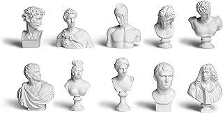 Garwor 10PCS/Set Mini Figures of Greek Mythology Statue Resin Sculpture World Famous Bust Figurine Home Office Art Décor, 2.75" H