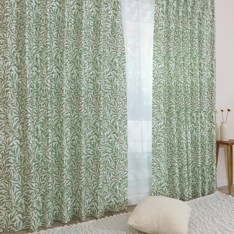 遮光3級ドレープカーテン2枚組 丈178×幅130ウィリアムモリス