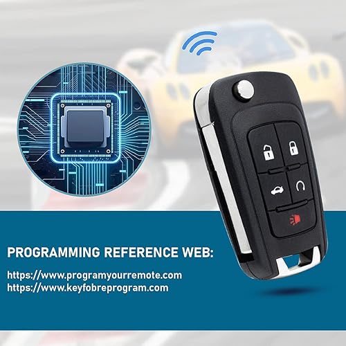 Miniatura 4 de Llavero de repuesto para Chevy Cruze Equinox Camaro Impala Malibu Sonic GMC Terrain Buick Regal Verano Encore Allure Lacrosse 2010-2021 con ID de