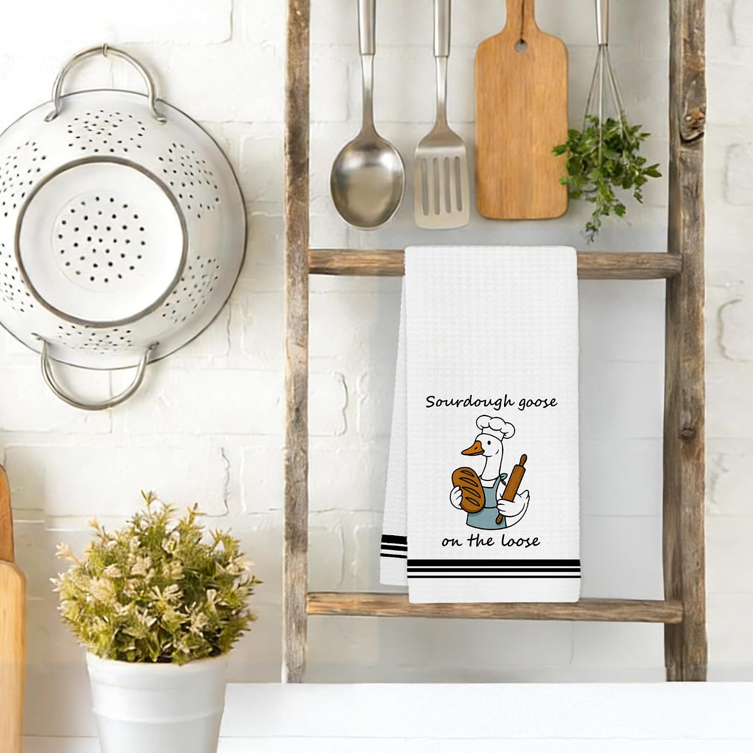 Sourdough Goose Chef Baking Kitchen Towels, Gifts for Sourdough Bread Bakers, Funny Goose Gifts Decorative Dish Tea Hand Towels for Kitchen Bakery, 16x24 Inch