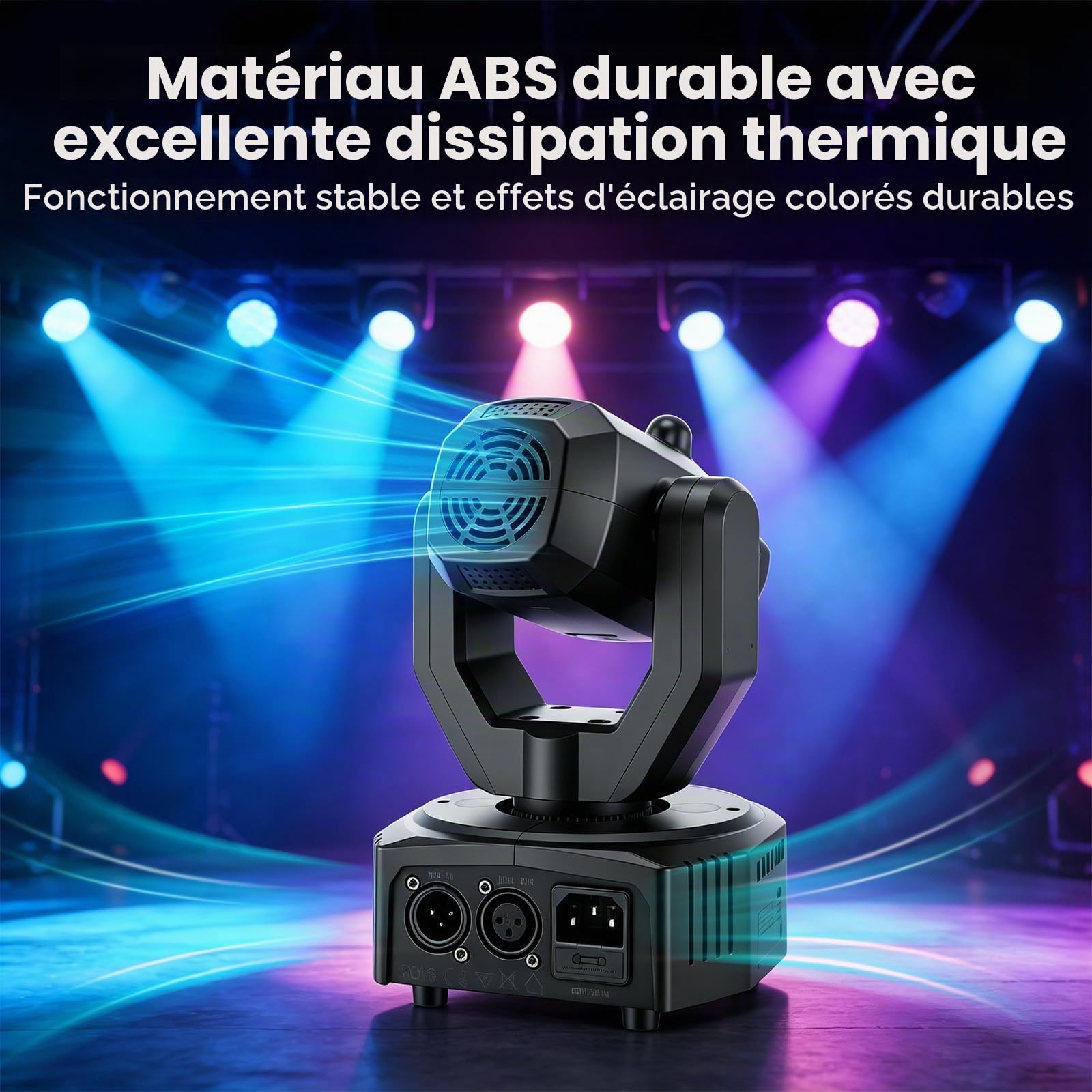 4-en-1 Lyre LED Tête Mobile Beam Laser avec Télécommande, 30W Projecteur RGBW + Laser Vert, Jeux de Lumiere pour Soiree DJ, DMX512, Commande Vocale pour Disco Bar KTV Mariage