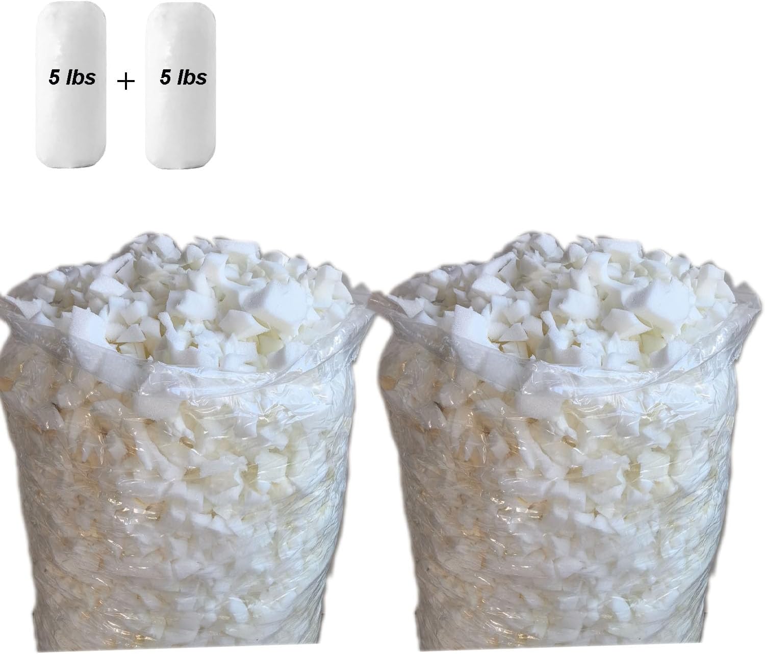 Bean Bag Filler Shredded Memory Foam Filling for Pillows, Bean Bags, Chairs, Dog Beds, Stuffed Animals, and Crafts 10 Pounds Comfortable and Soft Memory Foam (10lbs)