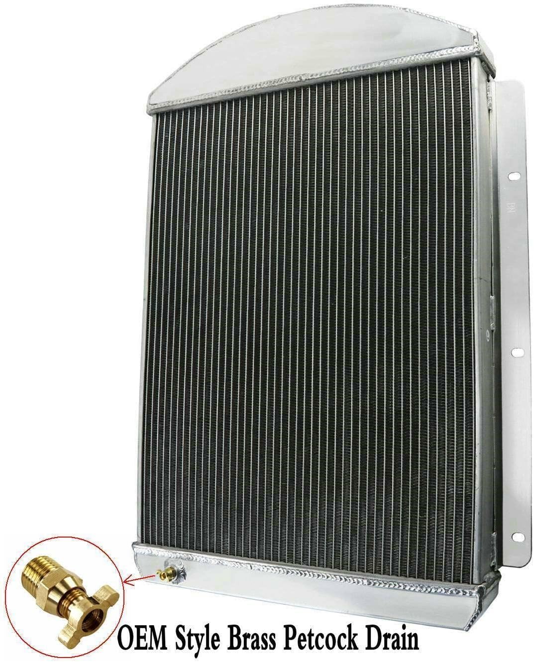 Full Aluminum Radiator For 1942-1946 Chevy BK Truck BL BM BN DJ 3.8L L6 Gas 42 43 44 45 46 Small Block V8 1942 1943 1944 1945,3 Row Downflow Radiators