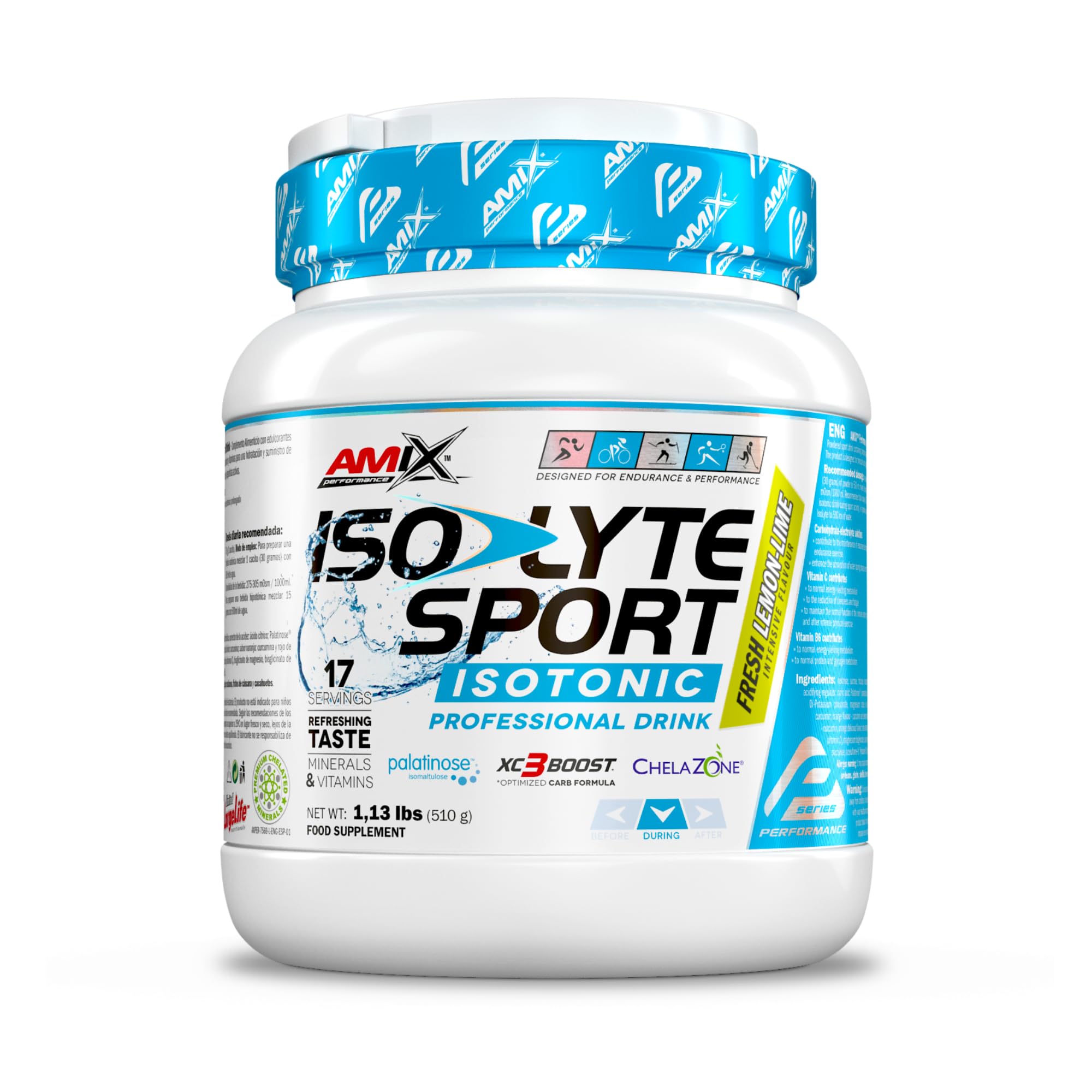 AMIX - Suplemento Deportivo - IsoLyte Energy Sport Drink en Formato de 510 g - Ayuda a Mejorar el Rendimiento y Resistencia Muscular - Contiene Palatinosa - Sabor a Lima Limón
