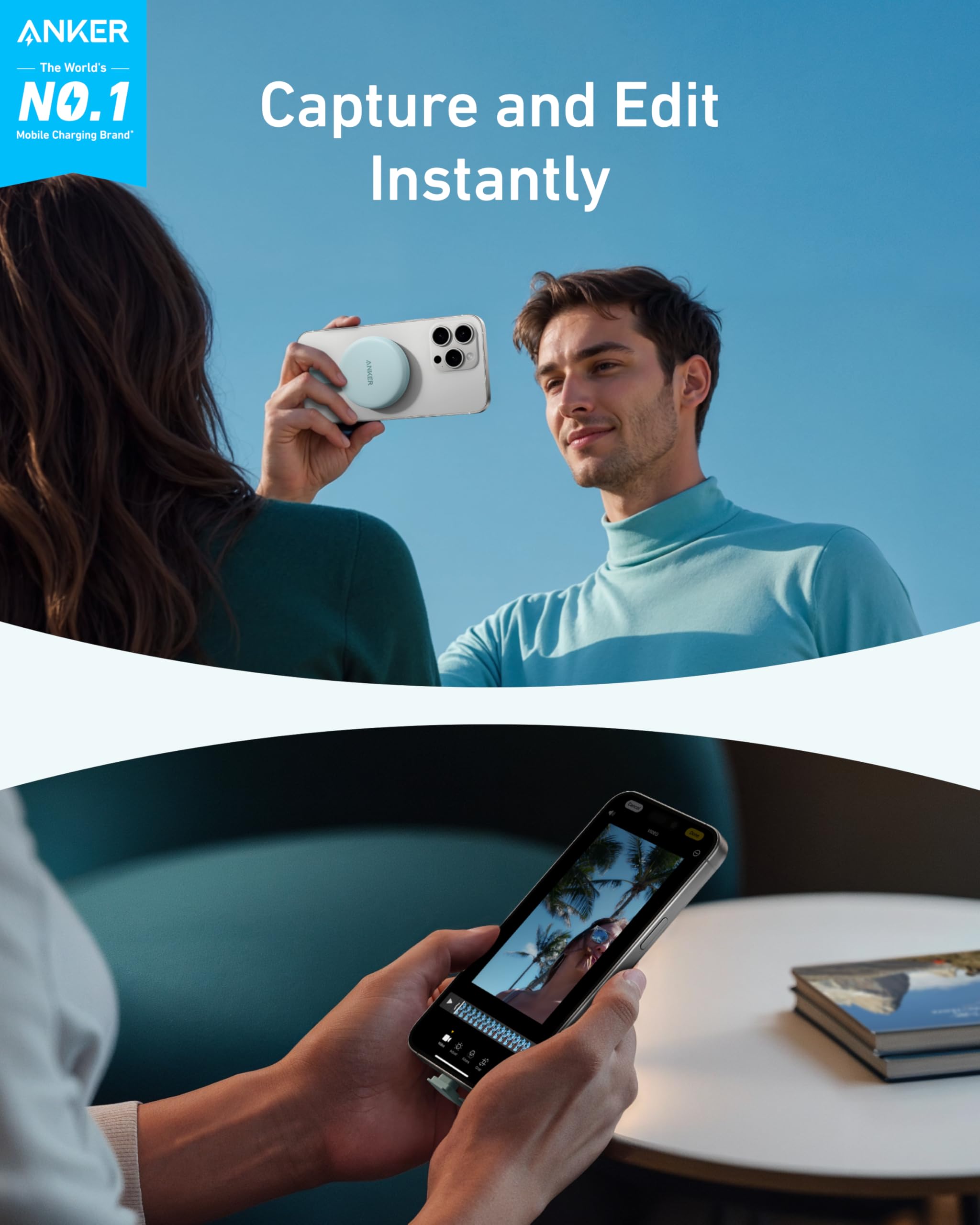 Anker Adattatore USB C, Lettore di schede SD e TF Magnetico Portatile, Cavo Integrato, Compatibile USB-C, Trasferimento Dati Massimo 312MB/s, Upstream 10Gbps, per Fotografia e Video Editing