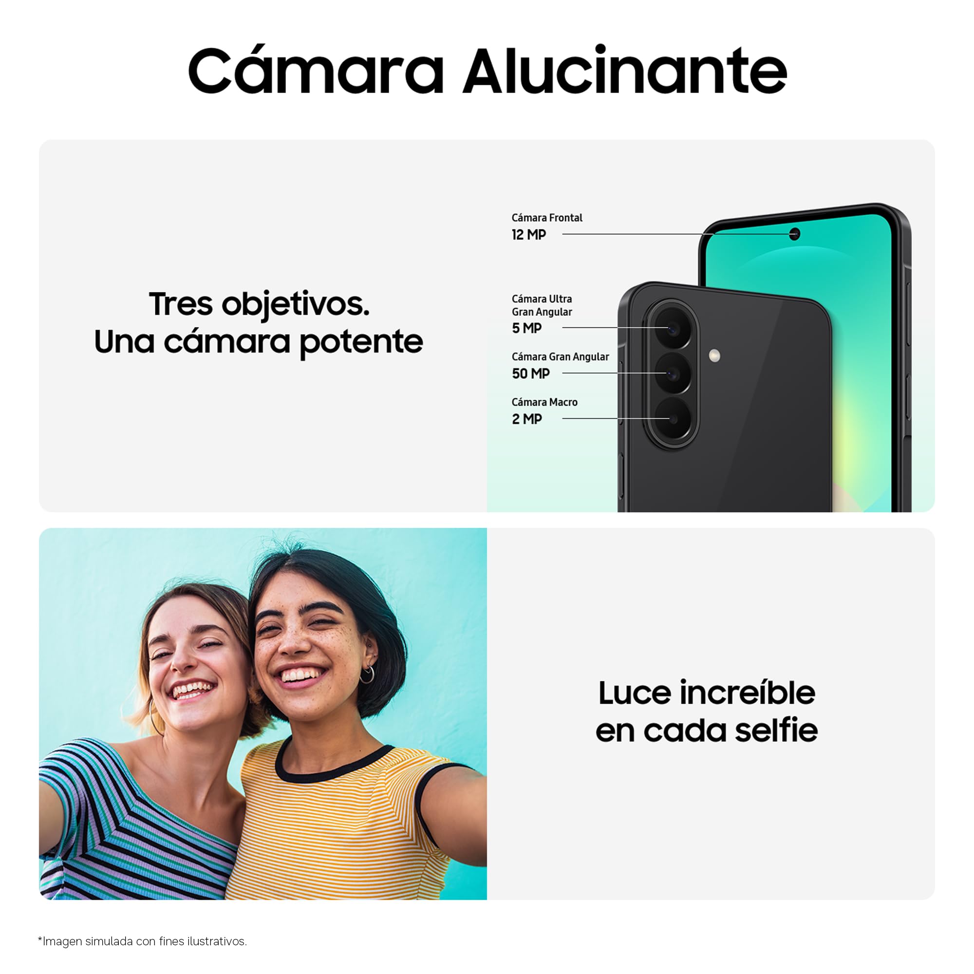 Samsung Galaxy A27 5G 128GB Teléfono Móvi con IA, Azul, Garantía 3+1 Años | Circle to Search, Borrador de objetos, Transcripción de voz, 3 Cámaras, IP64, Batería 5000 mAh, 6x OS upgrades