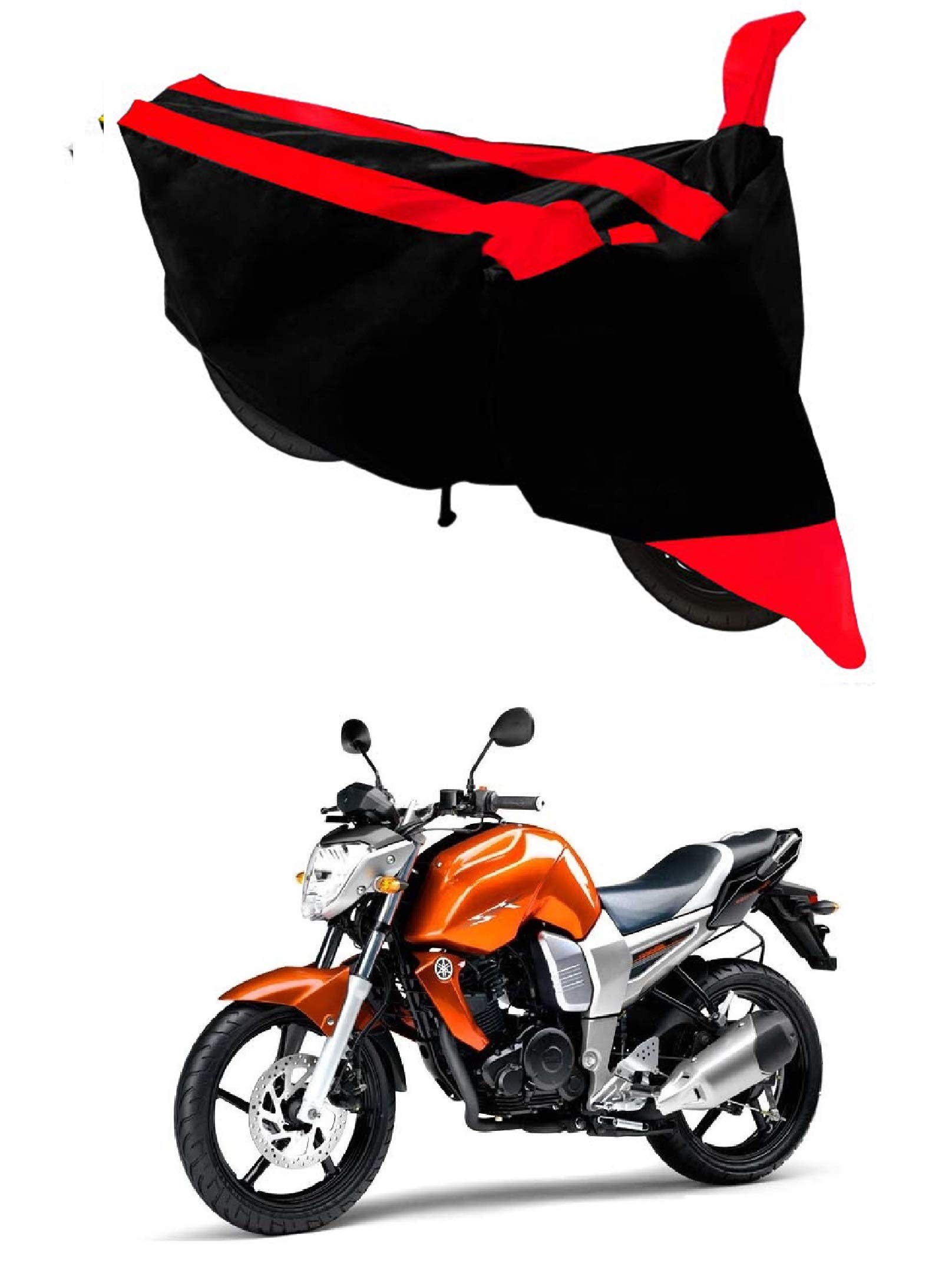 GUBBINS Semi Waterproof Motorcycle Cover Compatible with Yamaha FZ16 All Weather Dustproof Cover (Red)