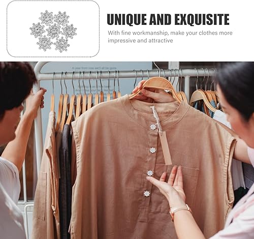 Miniatura 9 de Botones de copo de nieve de Navidad, botones de diamantes de imitación de perlas con parte trasera plana, botones de flores para coser en la ropa,