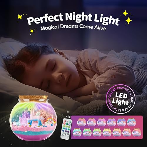 Miniatura 2 de Kit de terrario de unicornio para niños, juguetes de unicornio iluminados para niñas, regalos de cumpleaños para niñas de 4, 5, 6, 7, 8, 9, 10 años