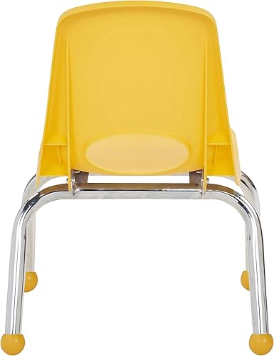 Miniatura 52 de Factory Direct Partners 10355-BL Silla escolar apilable de 10 pulgadas, asiento apilable para estudiantes con patas de acero cromado y rodamientos