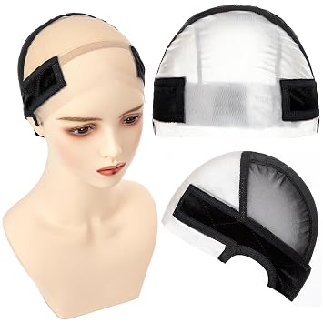 Lace Wig Caps, Wig Caps with Grip Band for Keeping Wigs in Place, Wig Caps for Women, Adjustable Wig Grip Cap Band, Black Stocking Wig Caps, 13x4 HD Transparent Lace for Front Wig Cap for Wig Making