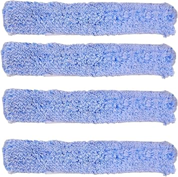 4-Pack Microfiber Window Cleaning Refill Sleeves, 14" Reusable & Washable Squeegee Cloth, Scratch-Free & Highly Absorbent, Fits MR.SIGA & 12"-14" Tools