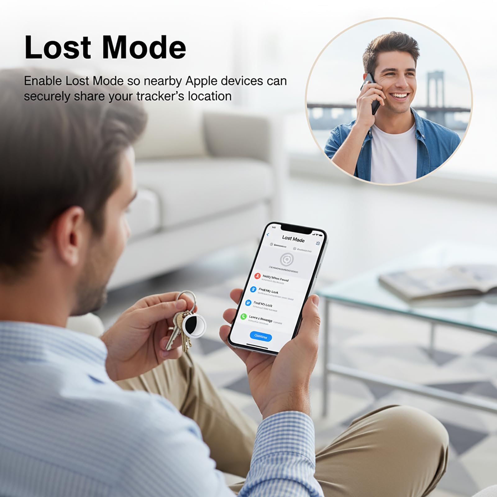 4 Pack Tracker Tag[Apple MFi Certified]Air Smart Tag Bluetooth Item Finders Work with Apple Find My(iOS Only)Real Time Worldwide Tracking Waterproof for Keys Luggage Wallet Pets Travel No Subscription — view 2