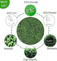 Vista 4 de 12 paneles artificiales de boj de 20 x 20 pulgadas, plantas de seto topiario con protección UV, tapetes de pared de césped sintético