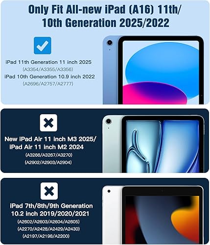 Vista 2 de TiMOVO Funda transparente para iPad (A16) 11ª generación de 11 pulgadas 2025, iPad de 10.9 pulgadas 2022, funda protectora trasera transparente