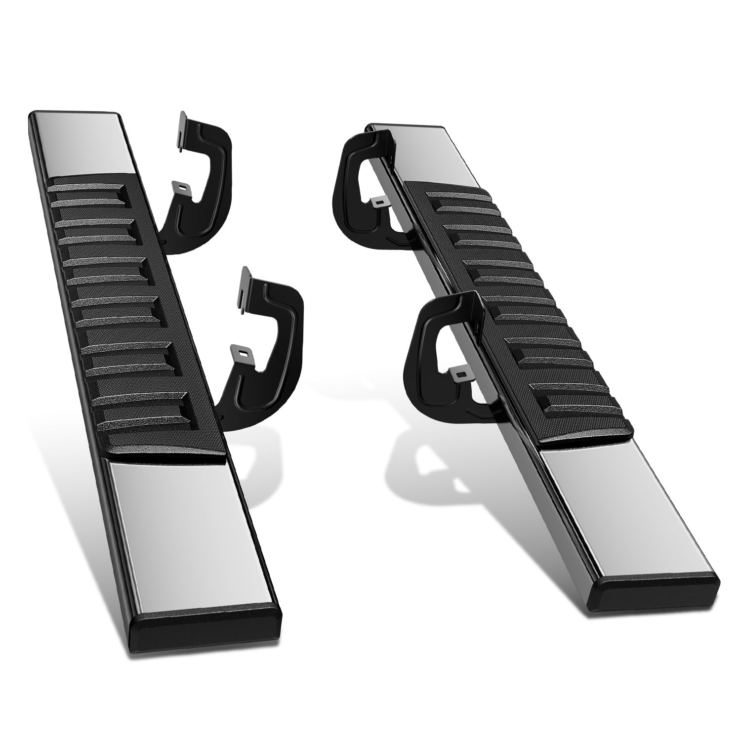 DNA Motoring 6.75" Wide Flat Running Boards Side Step Bars Compatible with 2007-2018 Chevy Silverado GMC Sierra 1500/2007-2019 Silverado Sierra 2500HD 3500HD 2-Dr Standard Cab,STEPB-A-0004