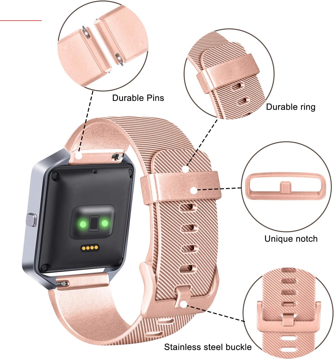 VANCLE Replacement Bands Compatible with Fitbit Blaze for Women Men