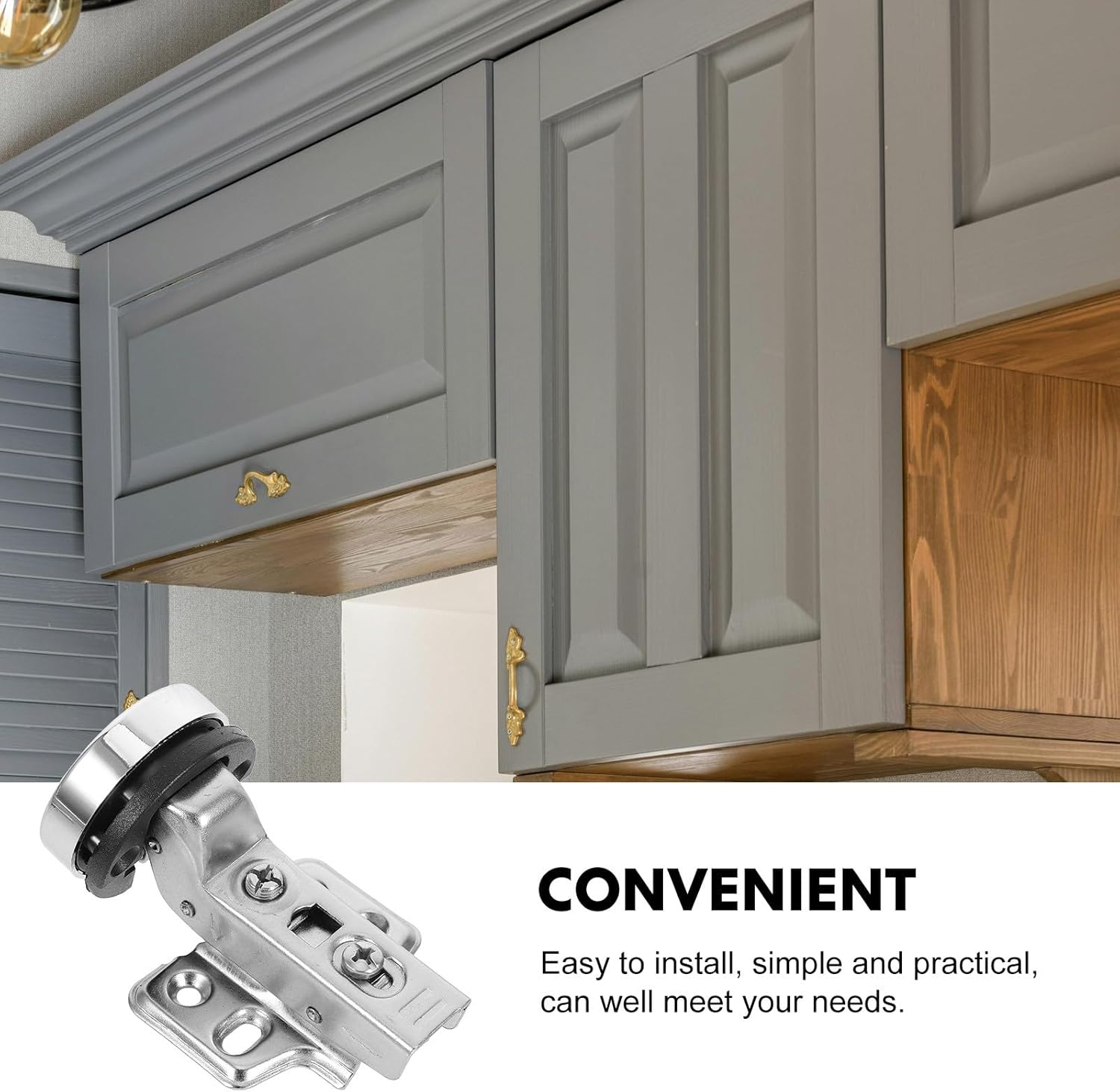 Generic 4pcs Soft Close Cabinet Door Hinges Set for Kitchen Cabinets Concealed Frameless Glass Door Hinges with Built-in Hydraulic Buffer Damping