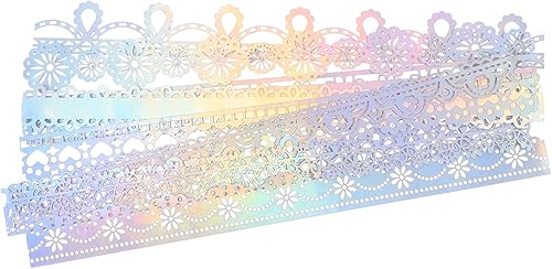 EXCEART Washi - Cinta adhesiva de encaje con patrón de flores, 10 unidades, cinta adhesiva decorativa para álbumes de recortes, cuaderno, decoración