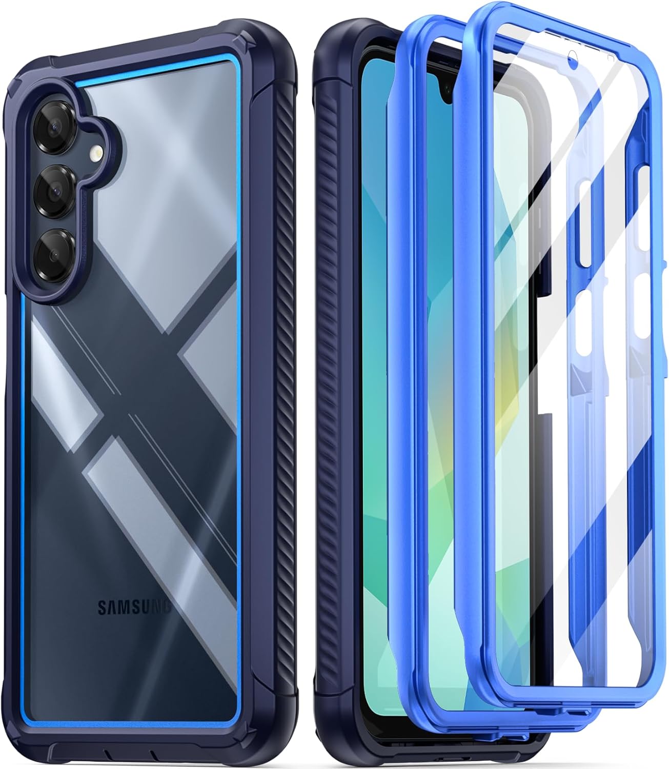 Poetic Guardian Case for Samsung Galaxy A35 5G, [2 Front Frame] [20 FT Mil-Grade Drop Tested] Full-Body Hybrid Shockproof Cover with Built-in Screen Protector, Green/Clear