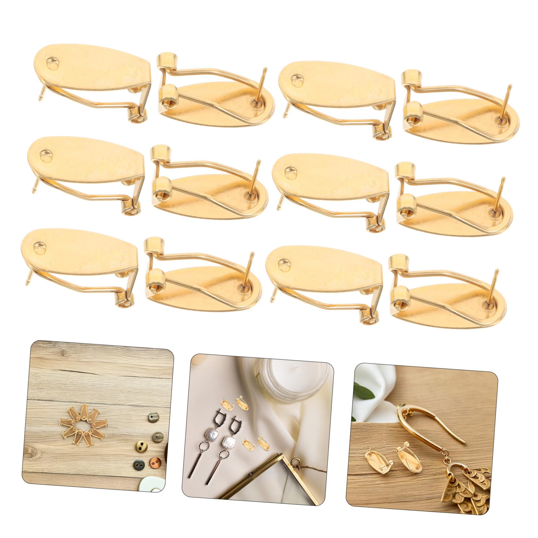 50 Pezzi Orecchini Ovali in Rame con Base Liscia Doppia Sicurezza Fermagli Non Forati per Creazioni Gioielli DIY Accessori Resistenti e Sicuri