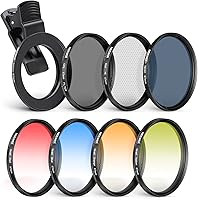 Vista 11 de NEEWER Juego de Filtros 55mm ND/CPL/Efecto con Clip de Abrazadera para Lente de Cámara de Teléfono Móvil, Filtro Polarizador ND32 Estrella de 6